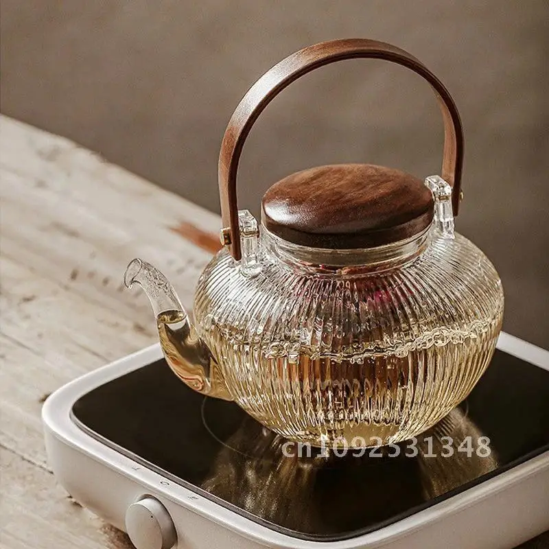 800Ml Gong Fu Tea Set Electric Tea Kettle Womb Tea Milk Oolong Tea Infuser Chinese Glass Teapot Health Food Office Accessories