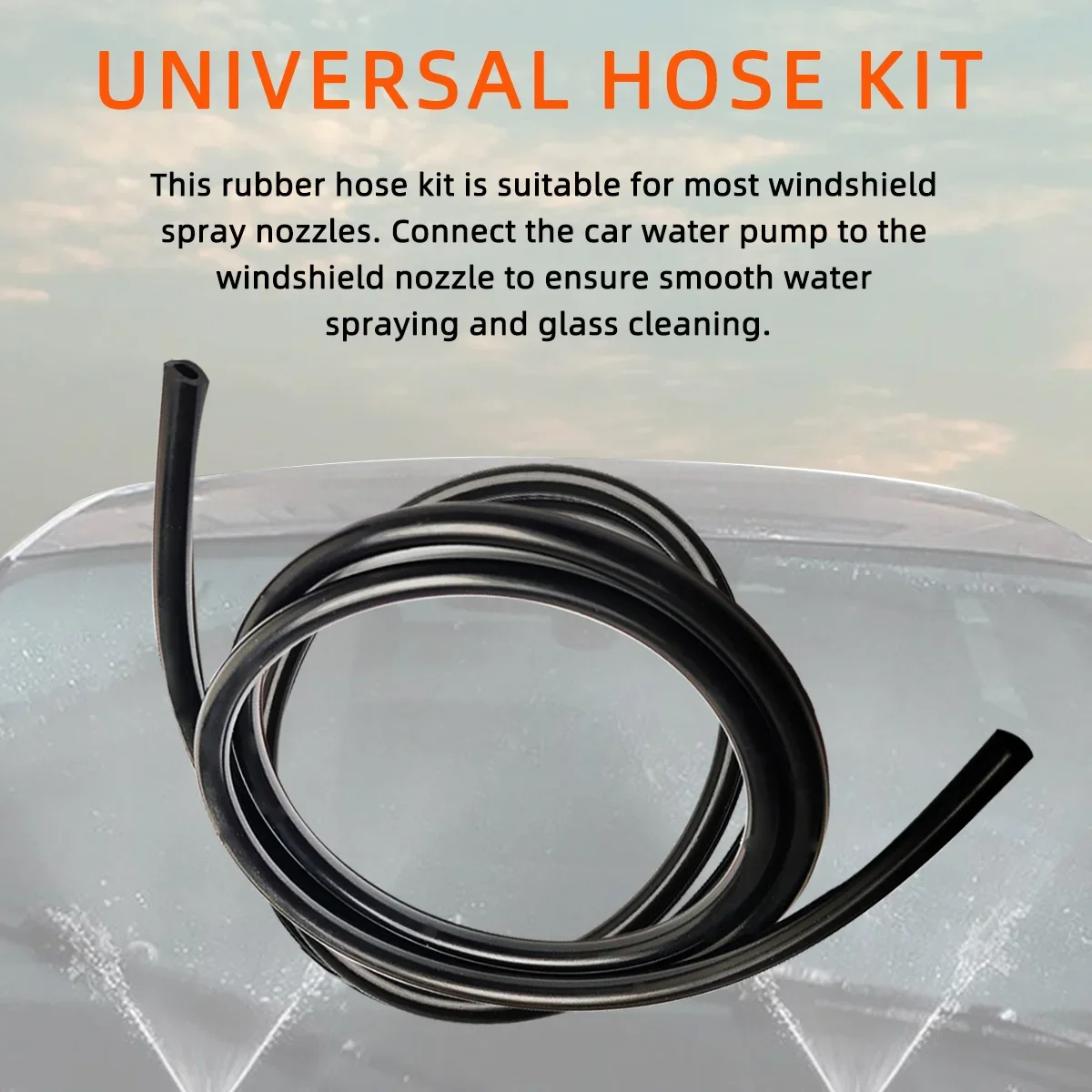 1M 2M 3M 4M Universal Windshield Washer Nozzle Hose Tube Pipe Front Window Headlight Pump Car Parts with Connector T Y Straight