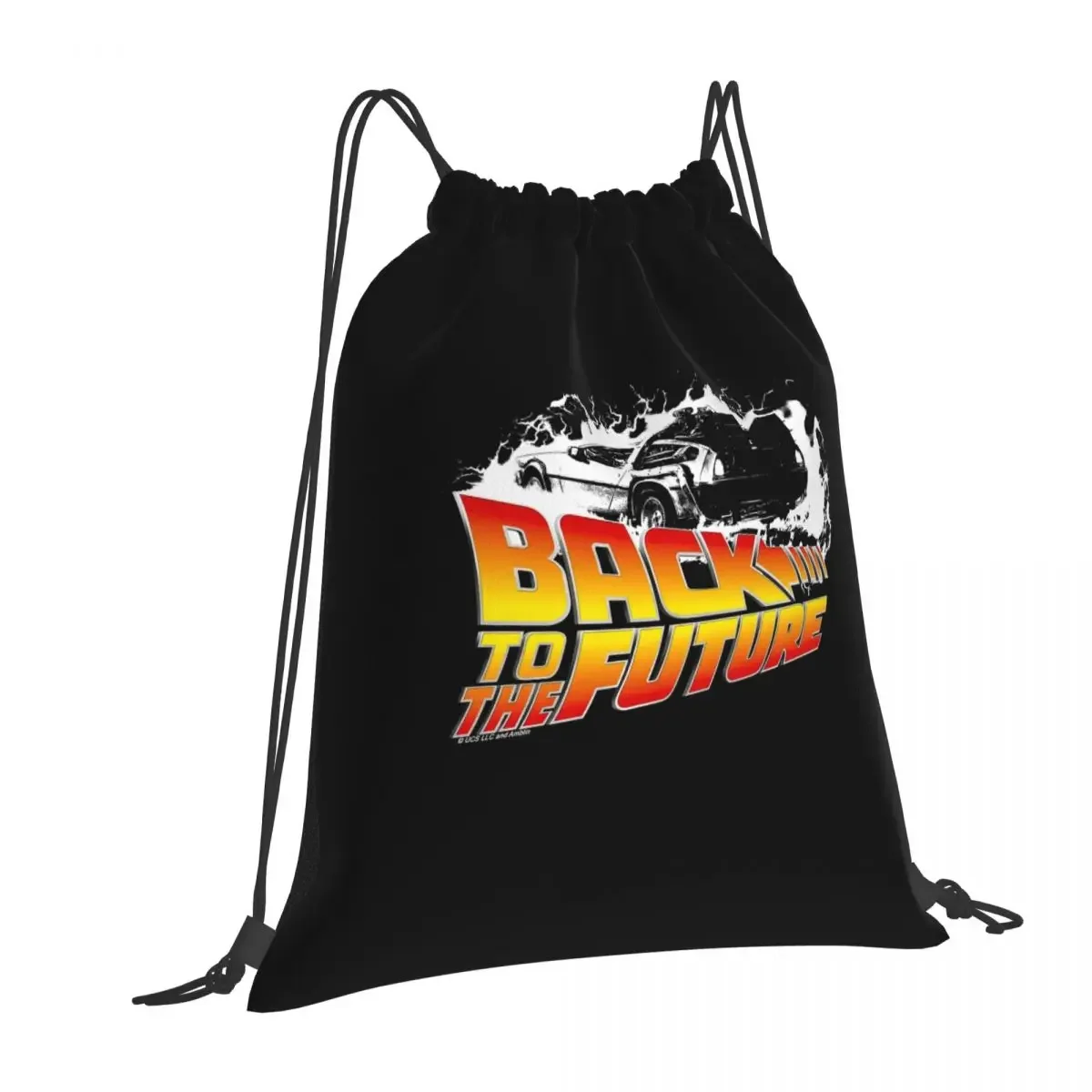 Back To The Future - DeLorean White Stencil Fan Art Backpacks Portable Drawstring Bundle Pocket Shoes Bag Book Bags for Man view 6