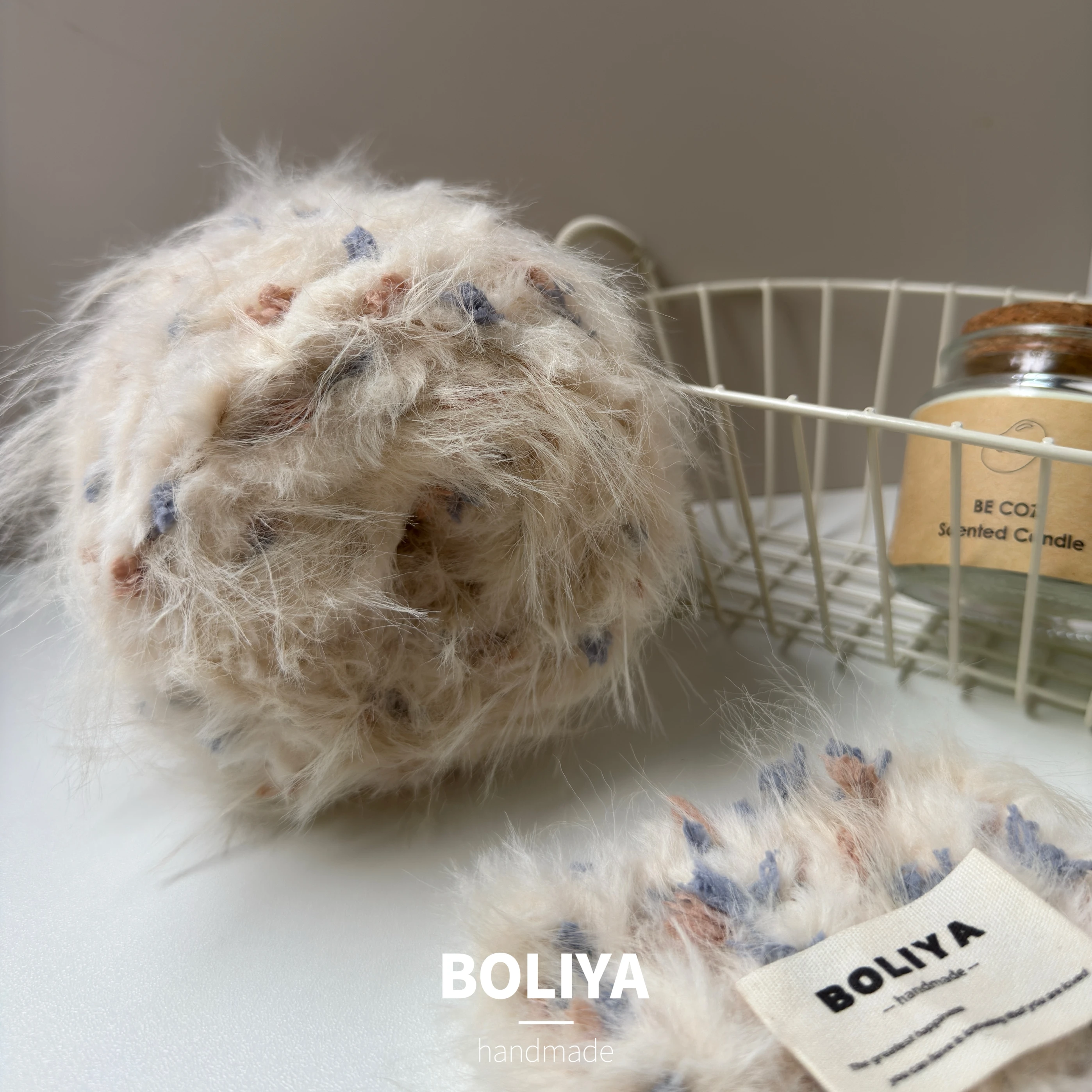 Boliya Hand Mixed Yarn DIY Handmade Woolen Corn Faux Fur Thread Knitting for Bags Hats Scarves Winter Warm Chinese Brand