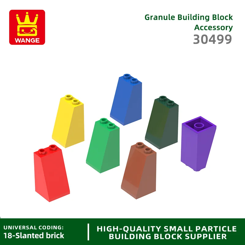 Wange 34Pcs/Lot 30499 2x2x3 Slope Building Block Moc Accessories Compatible with Brick DIY Construction Children Toys Gift Box