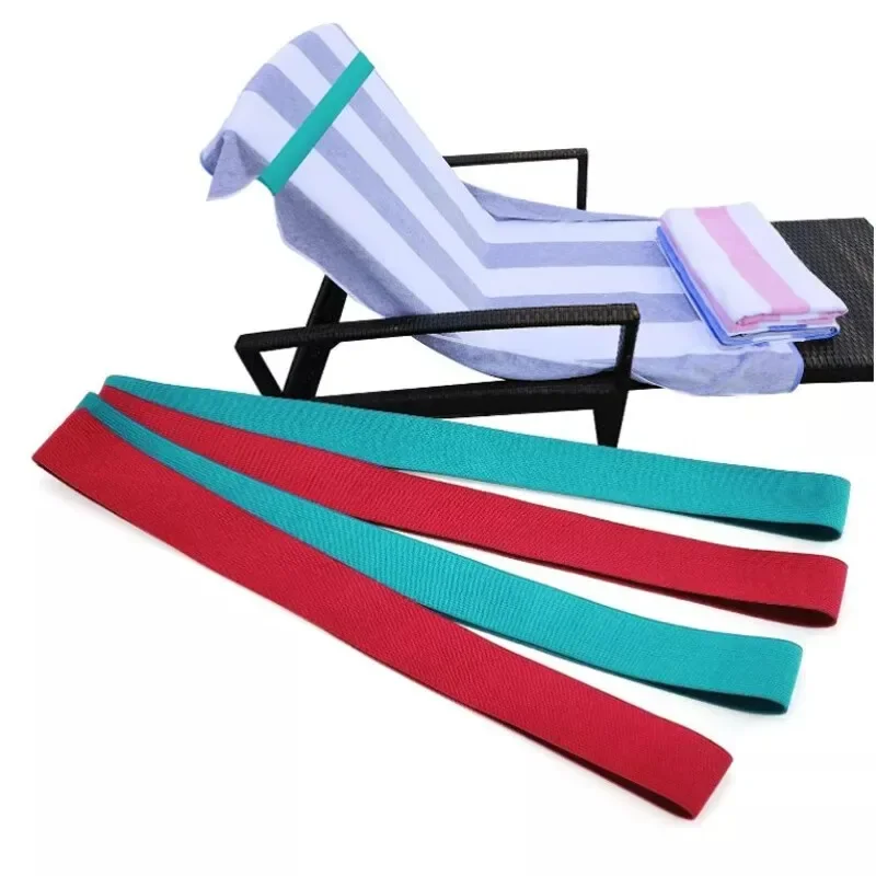 

4Pcs Beach Chair Towel Clip Beach Towel Elastic Fixing Strap Sun Lounger Strap Chairs Accessories