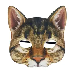 Lifelike Cat Half Face Cover Masquerade Cosplay Mask Halloween Party Head Cover Halloween Cosplay Party Carnival Prop