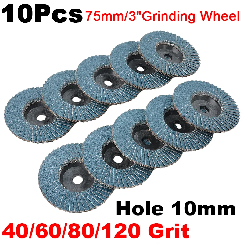 

10Pcs 75mm/3" Grinding Wheel Flap Discs Grit 40 60 80 120 Angle Grinder Sanding Disc Wood Abrasive Tool For Fast Cutting