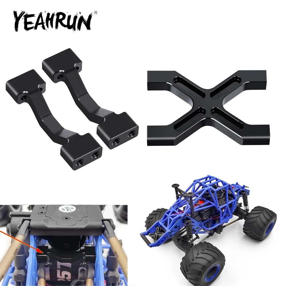 Soporte Trasero de Asiento Fijo con Panel Lateral de Aleación de Aluminio YEAHRUN para Mini LMT 4X4, Acabado Cepillado, 1/18 Monster Truck RTR, Piezas de Mejora