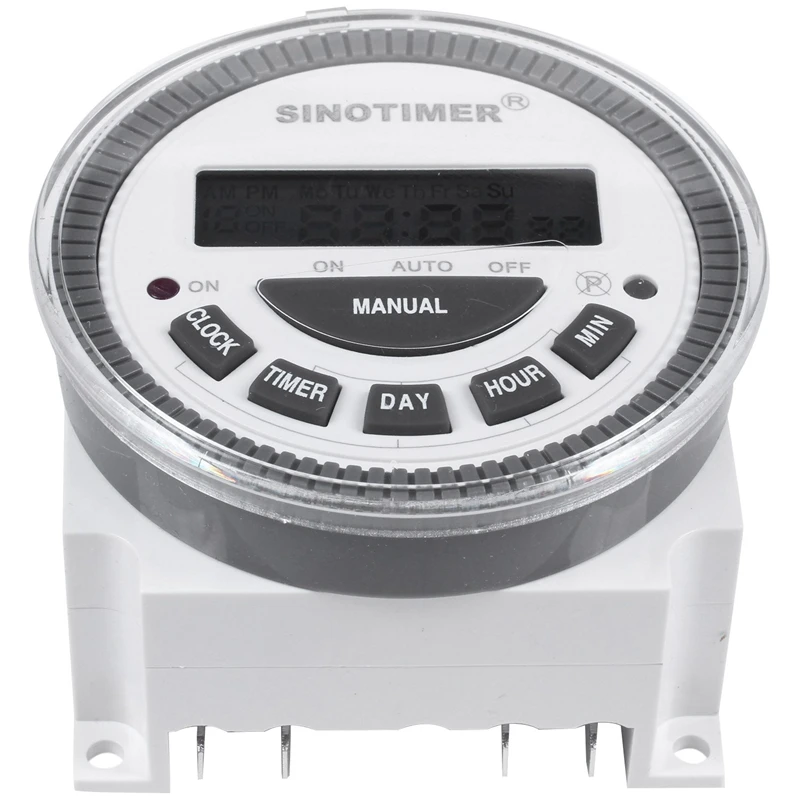 SINOTIMER Tm-619H-2 230Vac 7 Days Weekly Programmable Digital Timer Lighting Switch Output 220V Voltage With Dustproof Cover