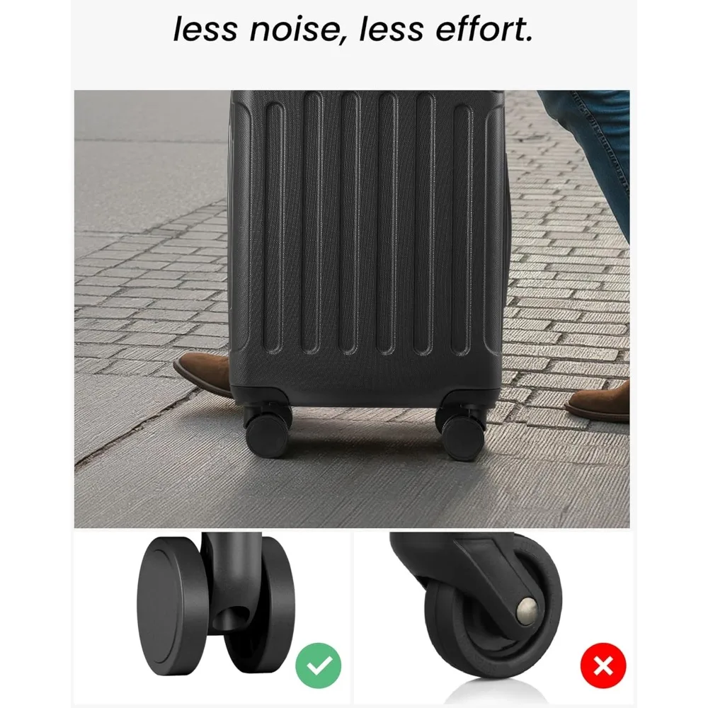Схваленый авиакомпанией чемодан ручной клади 22x14x9 с твердой поверхностью и колесами, замком TSA, большая сумка, черный дорожный чемодан