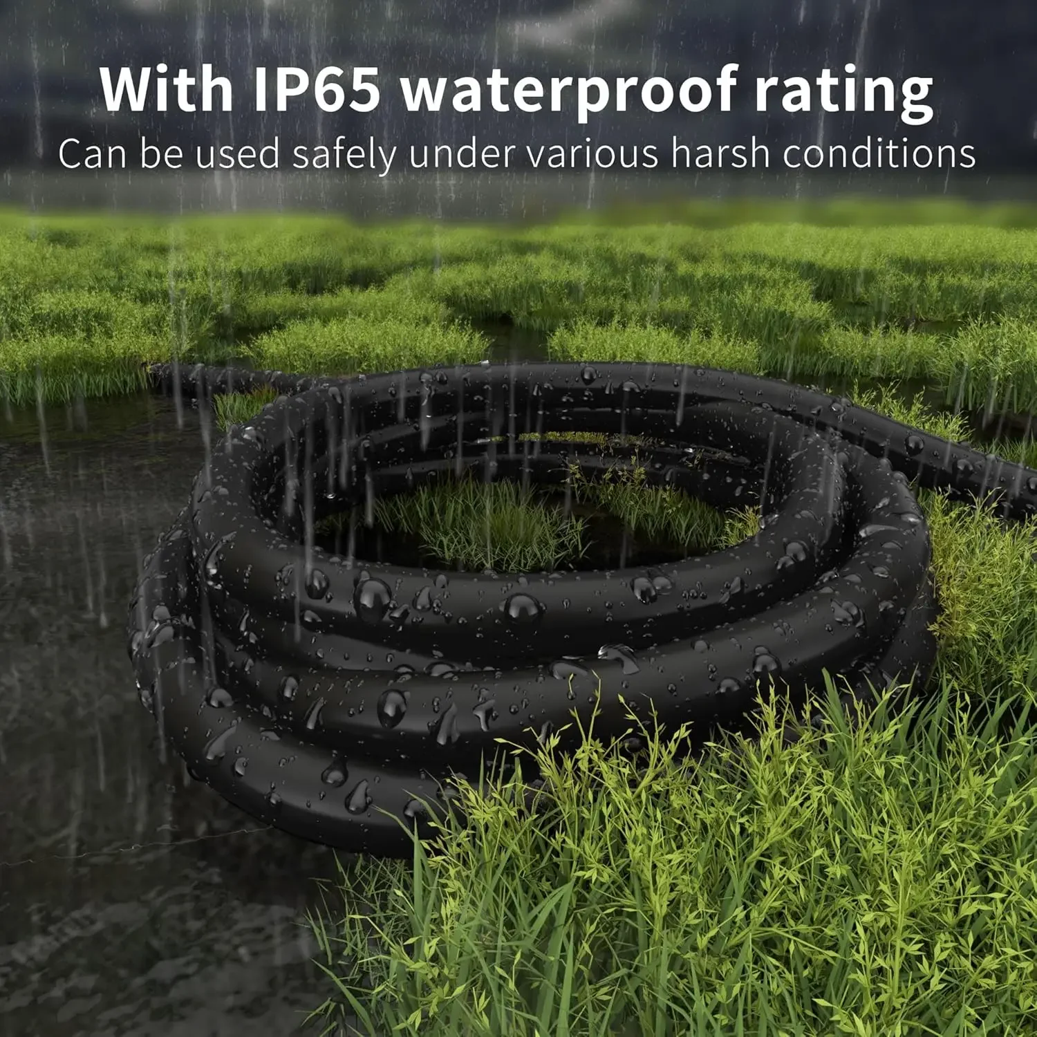 

16/3Gauge 200 ft Waterproof with Lighted, Flexible Cold-Resistant 3 Prong Long Black Extension Cord Outside,10A 1250W 16AWG SJTW