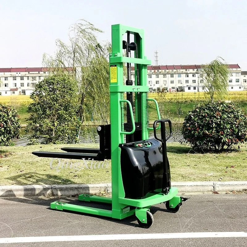 1 Ton 2 Ton Semi Electric Hydraulic Stacker Lift Forklift Automatic Lifting Stacking Loading Unloading Machine Electric Forklift
