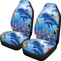 Dolphin Ocean Car Decor Seat Covers Front Seat Only for Women Set 2pcs Bucket Seat Cover Washable Easy To Stall Car Cushion