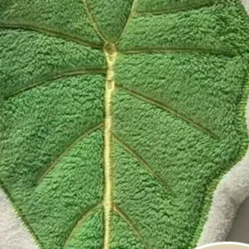Hot Plant Leaves Hot Plant Cartoon Hand Towel Double-Layer Absorbent Thickened Quick Drying With Hanging Design Bathroom Kitchen