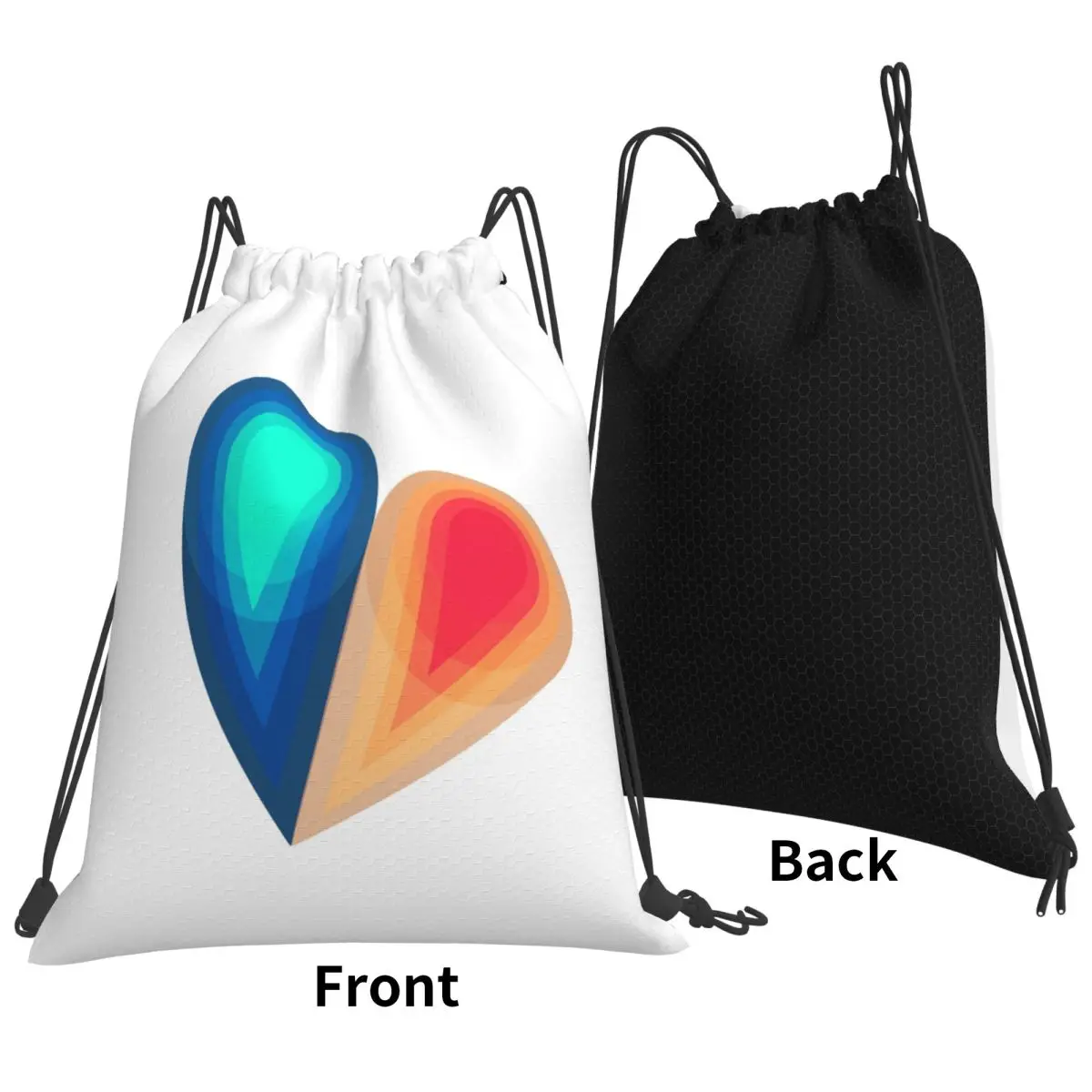 Fire And Water Fanny Heart Gifts For Happy People Backpacks Drawstring Bundle Pocket Shoes Bag Book Bags for Travel Students