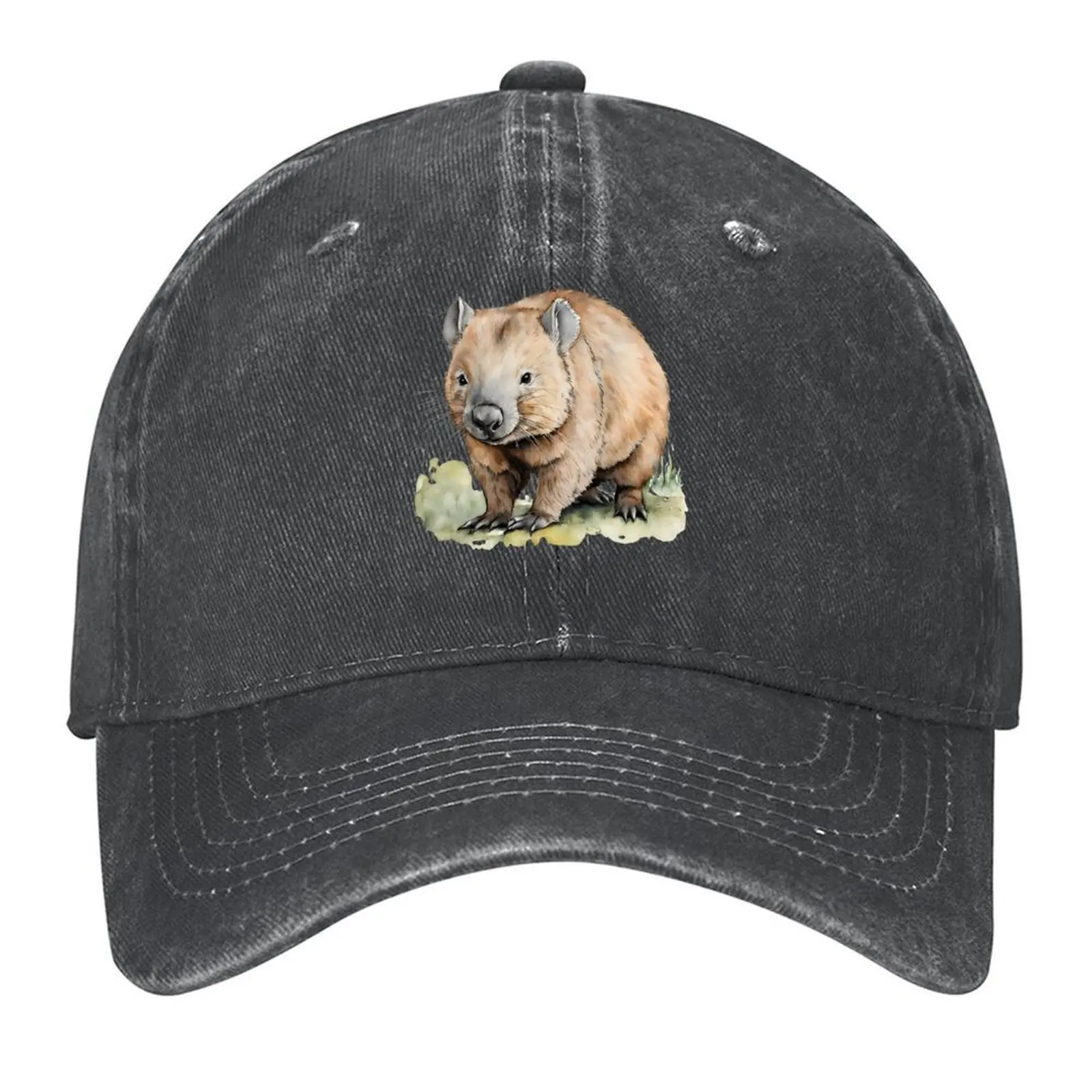 

Wombat watercolor Baseball Cap Hat Baseball Cap Hat men Cosplay Snap Back Hat Men Hats Women's