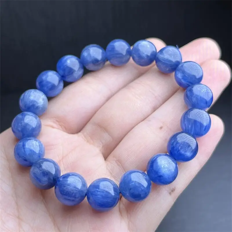 10MM Natural Kyanite Bracelet Women Healing Gemstone Crystal Strand Bangles Lovers Jewelry Gift 1PCS