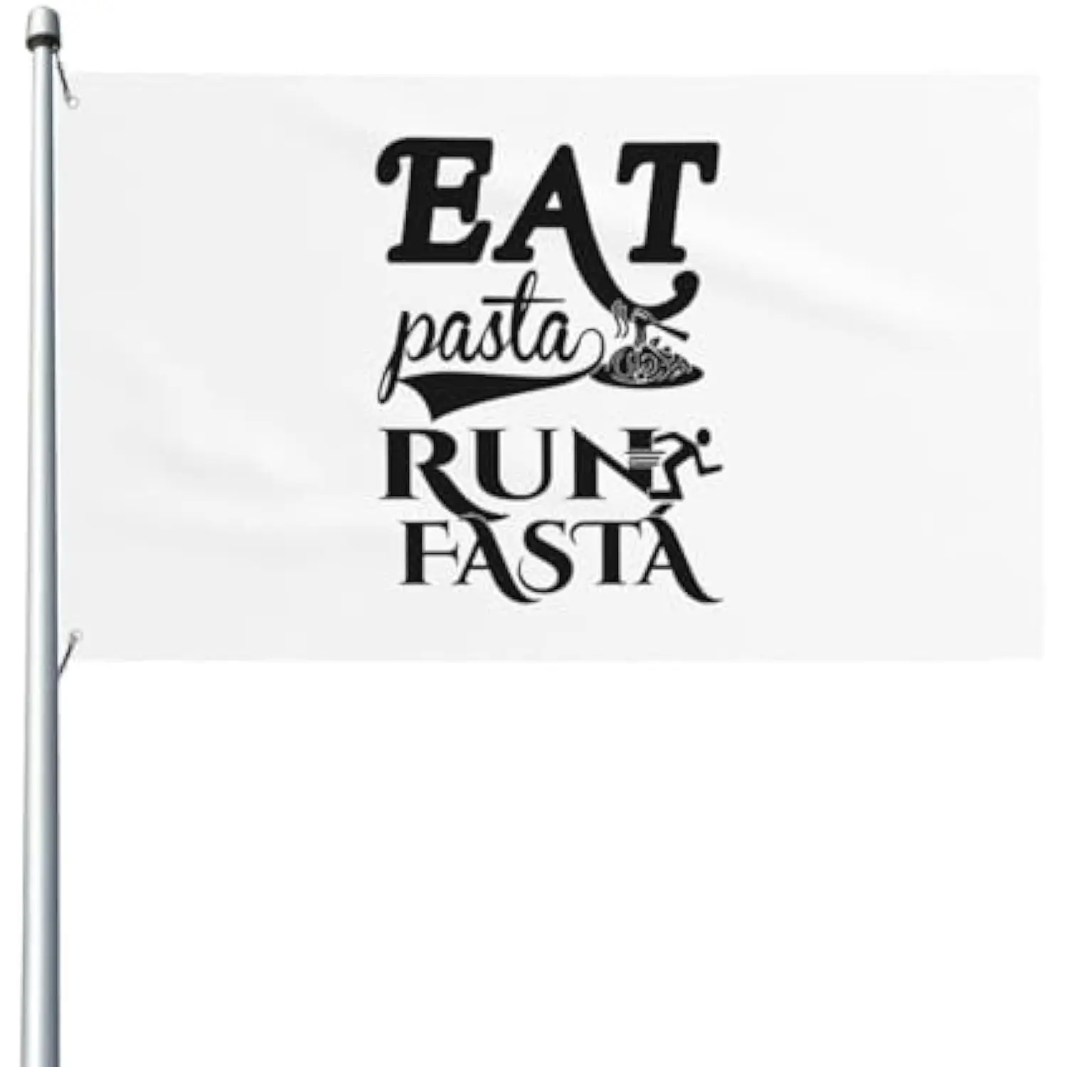 Eat Pasta Run Fasta Motivational Runner Flag Lightweight Outdoor Garden Decoration