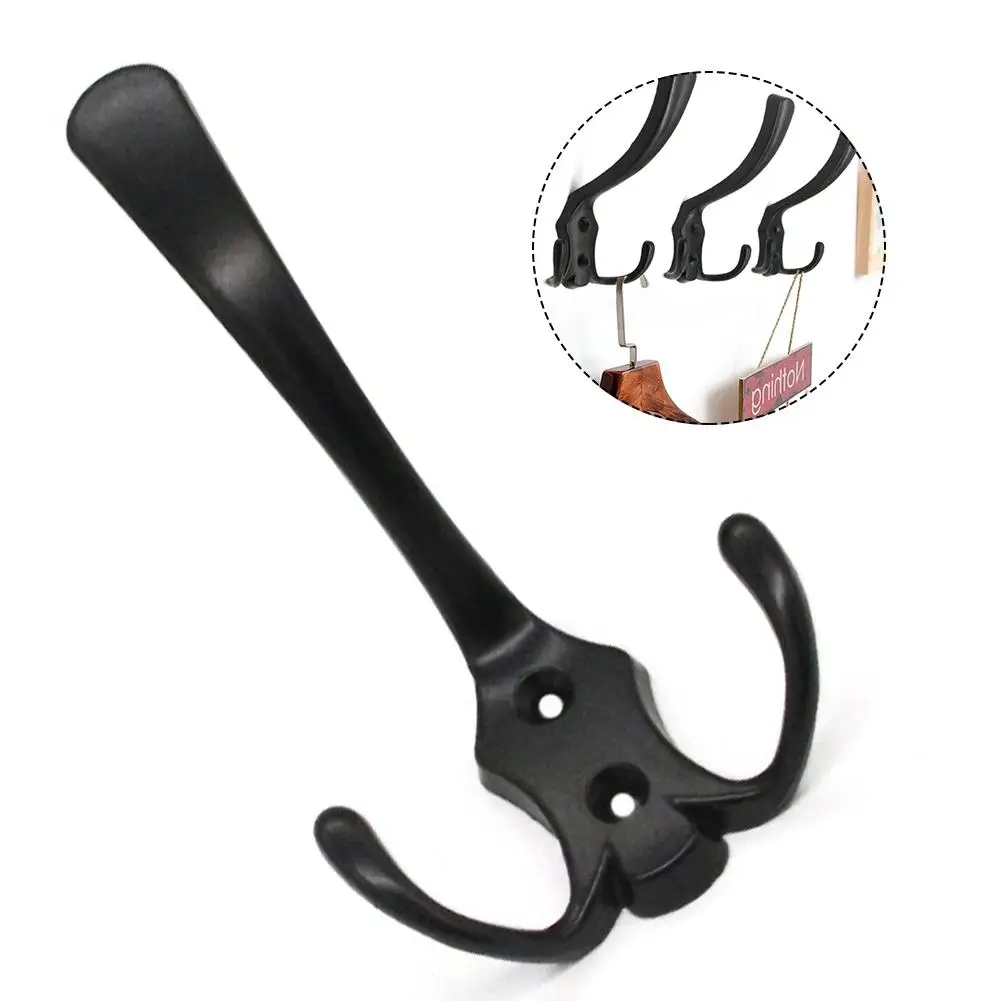 

1PC 3 Hooks Coat Hook Zinc Alloy Triangular Hooks Rack Wall Mounted Robe Clothes Rack Hat Wall Hanger For Hallway Bathroom