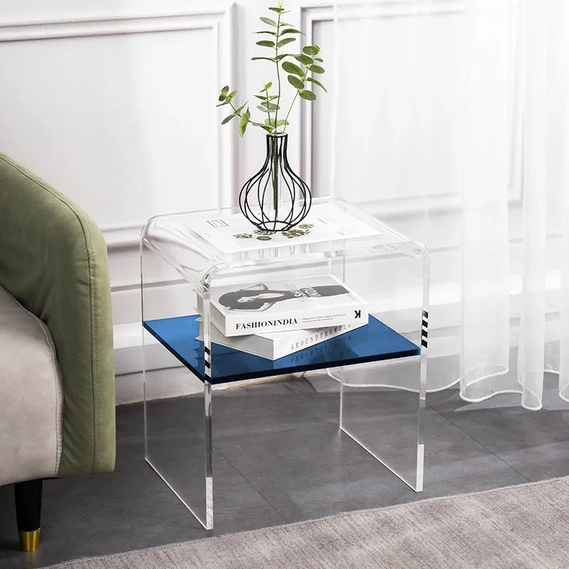 FOR Color Matching Acrylic Coffee Table Bedside Table Sofa Side Table Transparent Simple Living Room Bedroom Bedside Storage