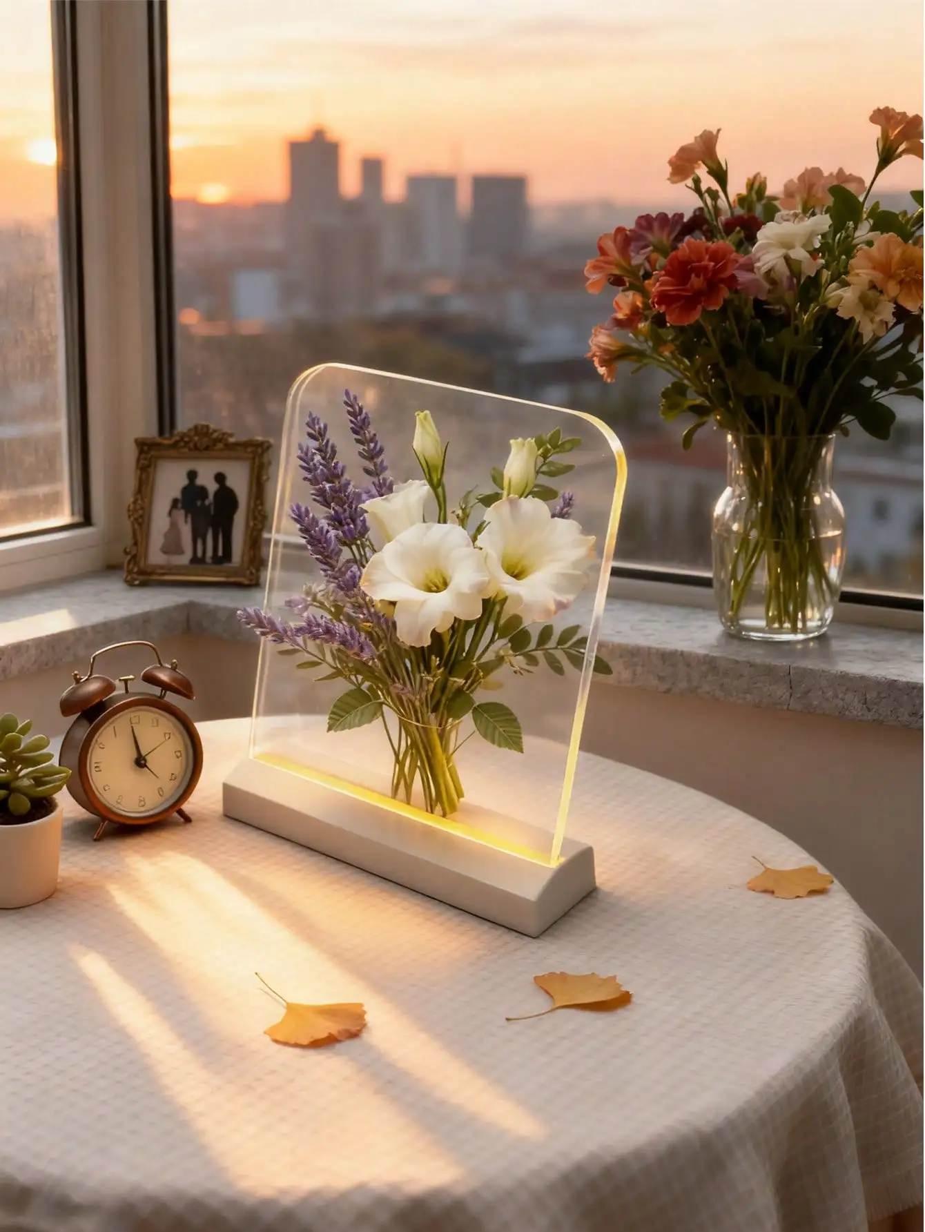 مصباح مزهرية LED شفاف مبتكر: 3 ألوان قابلة للتعتيم، USB، غرفة المعيشة/ديكور الزفاف