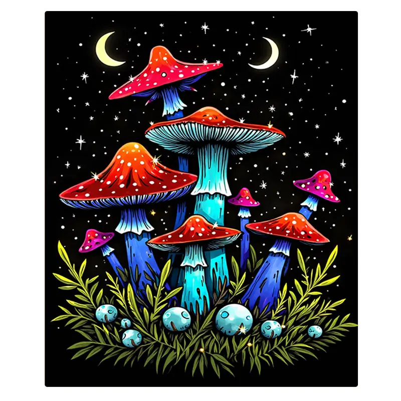 1 قطعة بطانية الفانيلا بطانية الفطر مخدر مع تصميم السماء الليلية المرصعة بالنجوم