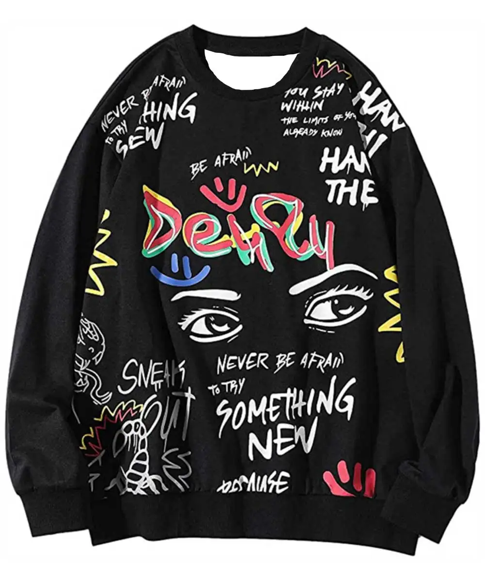 

Street Exaggerated Graffiti Men's Hoodie Harajuku Fashion Women Long Sleeve Sweatshirt 3D Print Fun Graphic Autumn Casual Hoodie