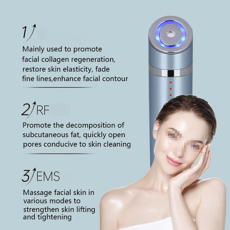 Eye Messager RF Radio Electroporation Beauty Pen EMS Frequency LED Face Lifitng Skin Rejuvenation Wrinkle Remover