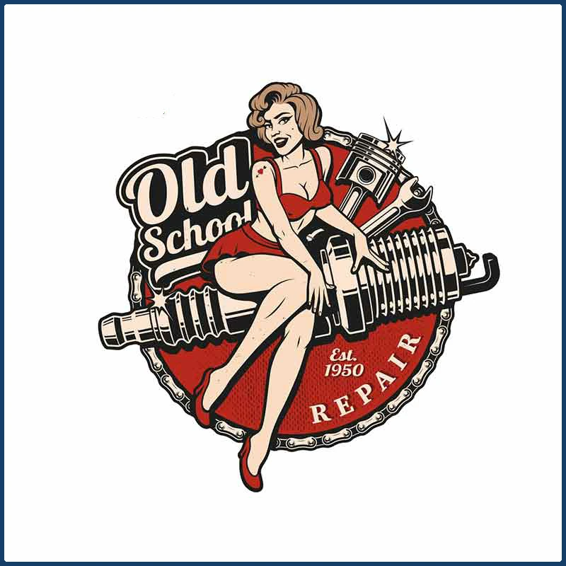 

Creativity Reflective Car Stickers Retro Girl Pinup Toolbox Cover Scratches Motorcycle Bumper Decals