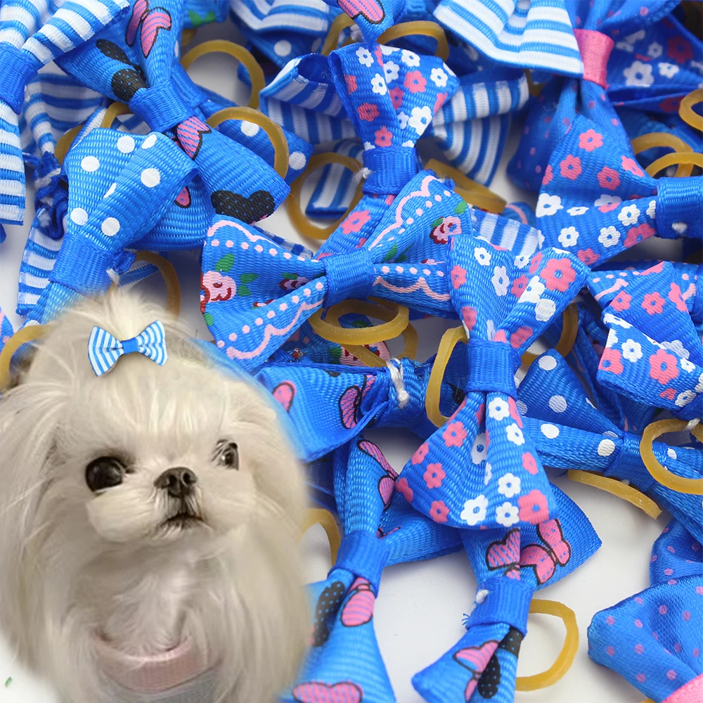 10/20PCS Pet Dog Cat Puppy Grooming Bows Pet Hair Accessories Decorate Rubber Bands Puppy Cats Dogs Bows Headwear Pet Items