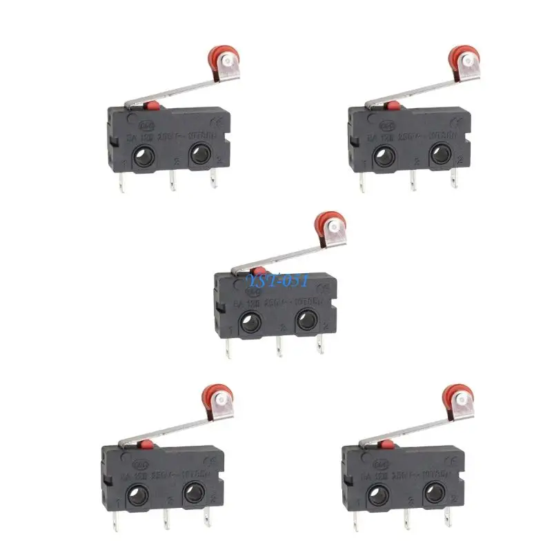 E15A Black Housing Microswitch Assembly, KW11 KW12 Contact Button Control Unit with Metal Contacts and Rating Text Body