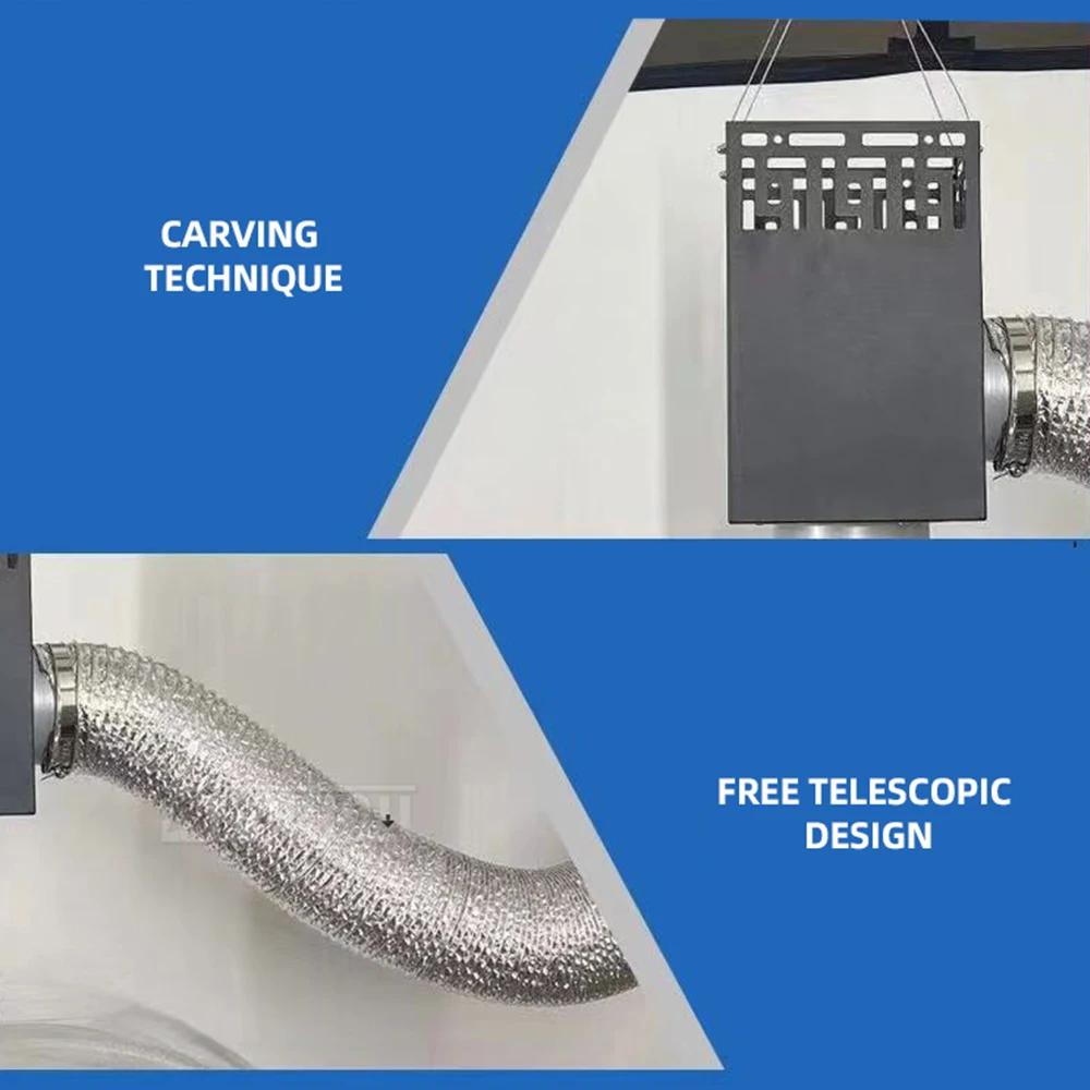 Portable Kitchen Exhaust System Telescopic Mobile Smoke Purifier with 150P Fan Hood Smoke Odor Control