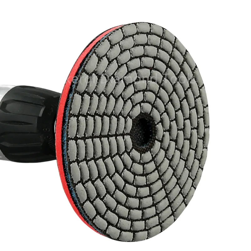 7-teiliges Set 4 Zoll Trocken-Polierpads Scharfe Flexible 100mm Diamant-Polierpads für Granit, Marmor, Stein, Beton Schleifscheibe – Detail 7