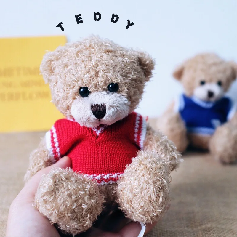 

INS Nordic Style Mini Sweater Teddy Bear Super Soft Lovely Plush Toy Stuffed Cartoon Animal Doll Home Decor Kid Girlfriend Gift