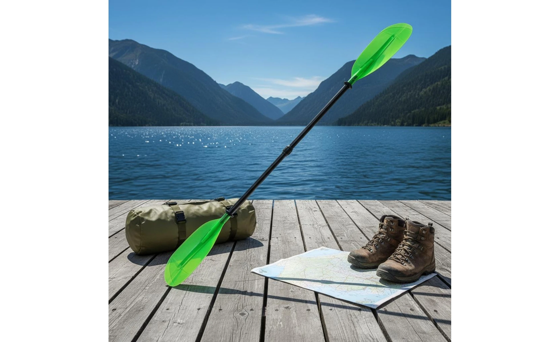 Two-Piece Kayak Paddle High-Strength Adjustable Kayak Paddle Water Sports Gear Corrosion-Resistant Detachable for Kayaking