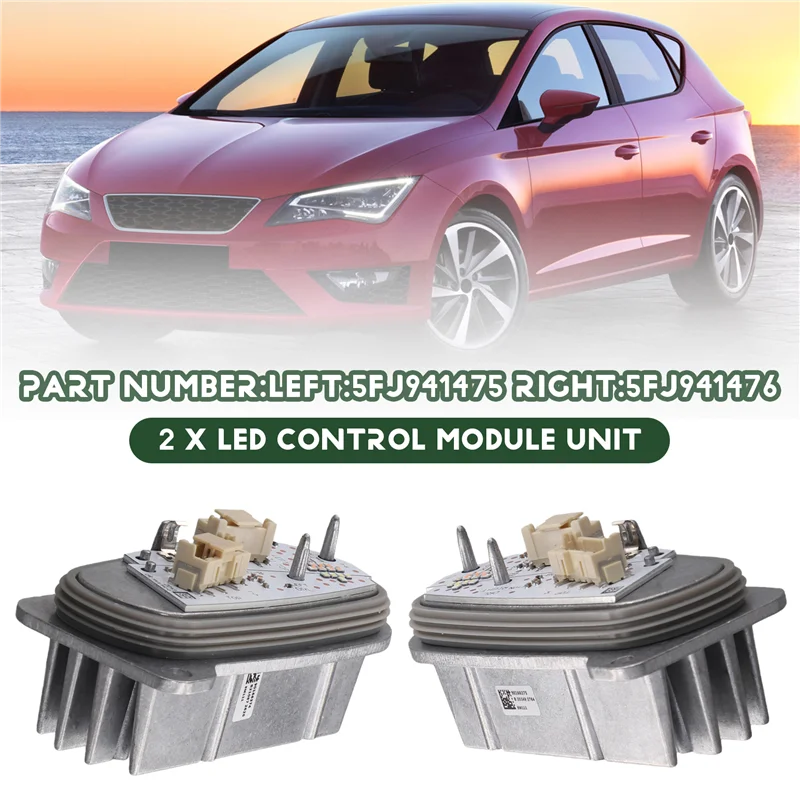 

Для SEAT Leon светодиодные фары дневных ходовых огней с радиатором, модуль управления поворотниками 5FJ941475 5FJ941476