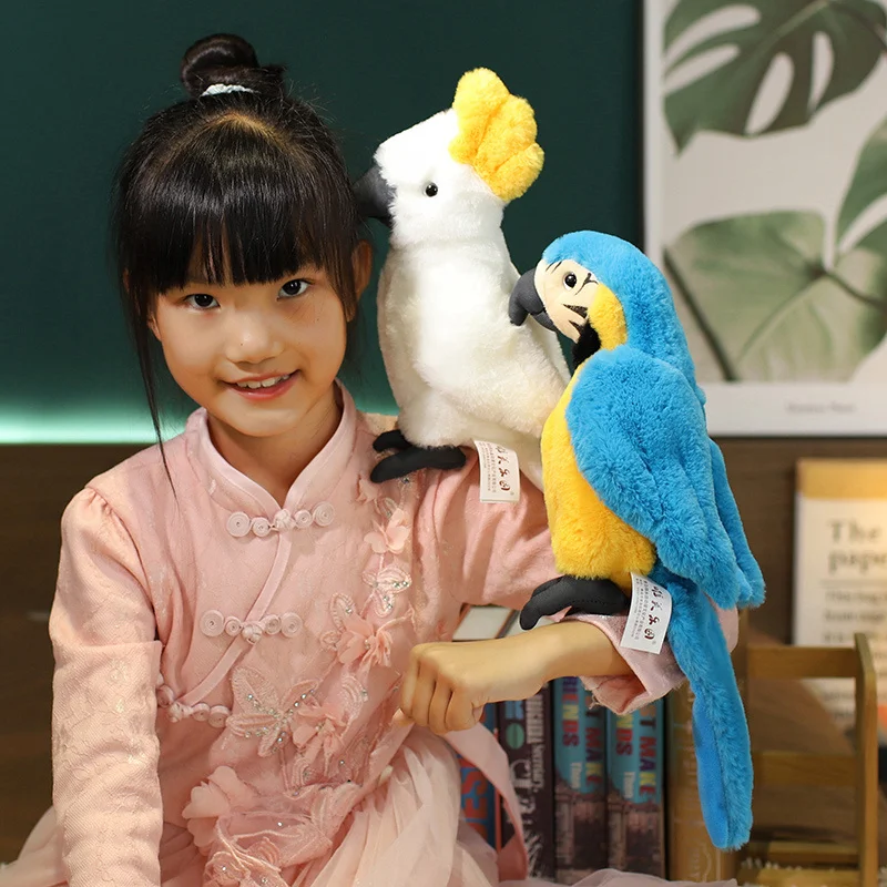 25CM Lifelike Bright Colorful Parrot Plush Toys Soft Simulation Wild Animals Stuffed Bird Doll Children Kids Gift Home Decor