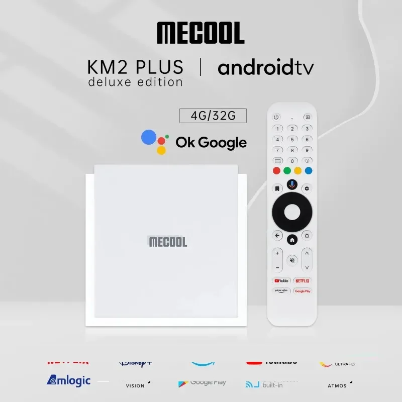 ТВ-приставка DDR4 4 ГБ 32 ГБ MECOOL KM2 Plus Deluxe Android 11/0 4K Amlogic S905X4 Dual WiFi6 BT6 1000M LAN vs x96 x10 h96 max m9