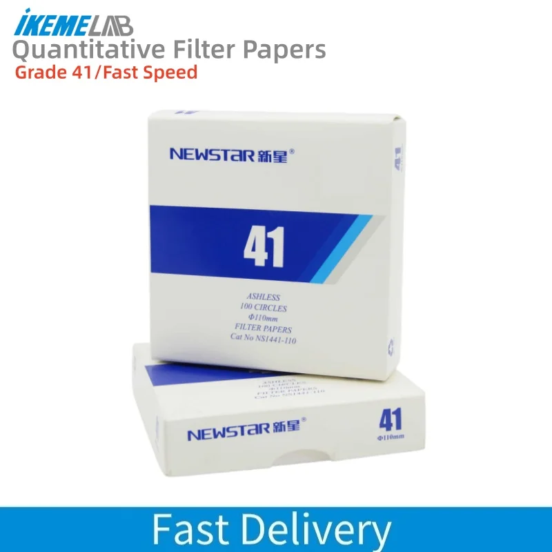 IKEME Quantitative Filter Paper Grade 41 Equivalent to What man Ashless Filter Paper Pore Size 20-25μm Circle 100pcs/pack