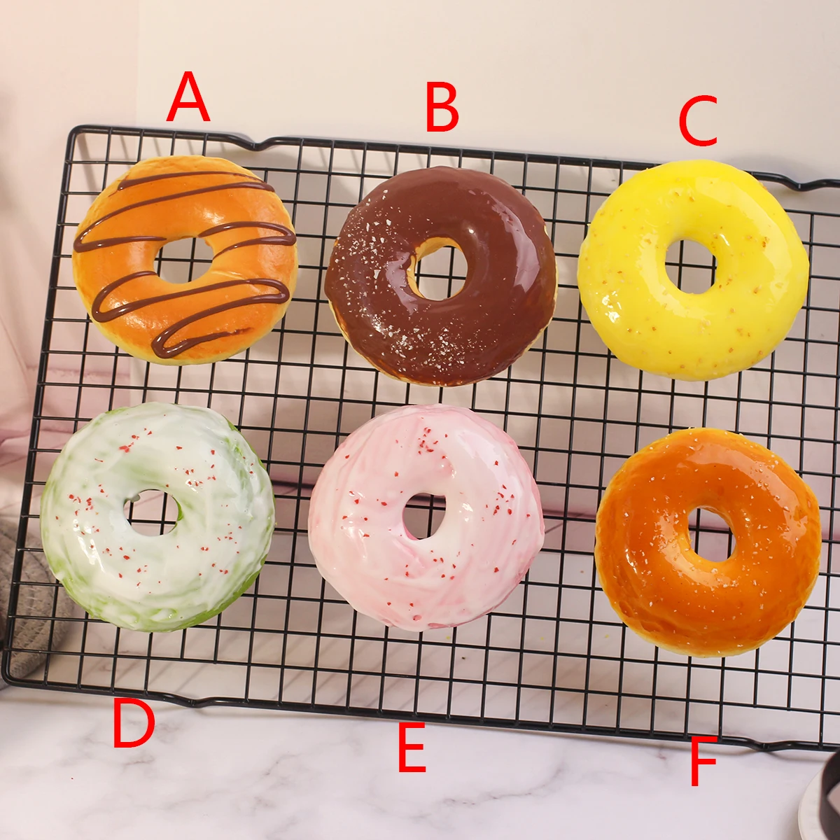 1 Slow Rebound Simulated Donut Squeeze Stress Relief Model Toy Ornament