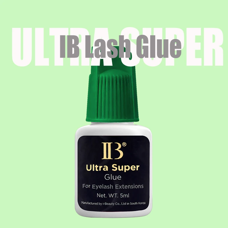 5 pçs ibeauty ultra super cola individual 1s extensões de cílios de secagem rápida ib tampa verde 5ml ferramentas de maquiagem adesiva de cílios postiços