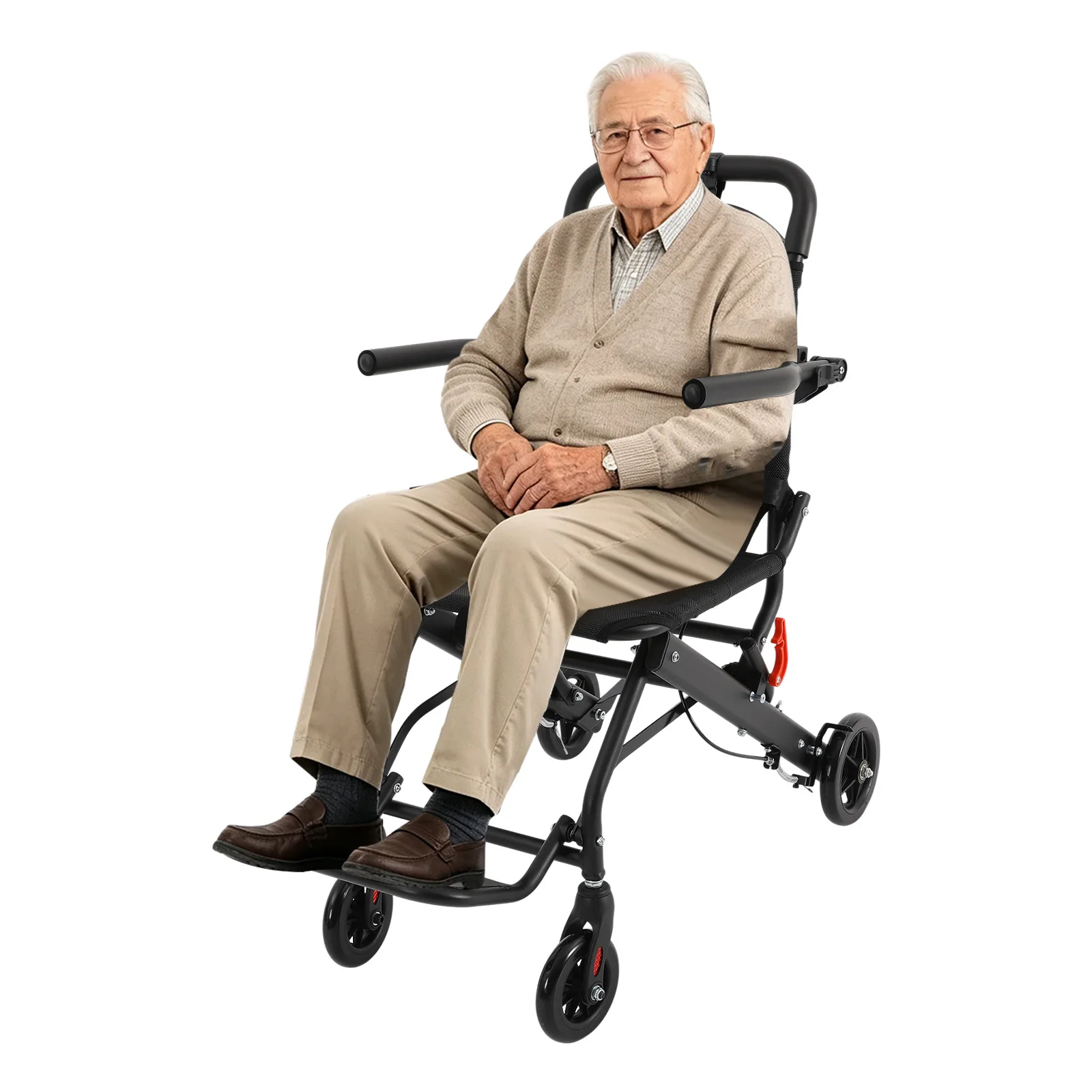 Aluminum Alloy Lightweight Wheelchair with Carry Bag, for Users 4.43‑6.07 Feet Tall, Mobility Support for Elderly And People with Movement Limitations view 6