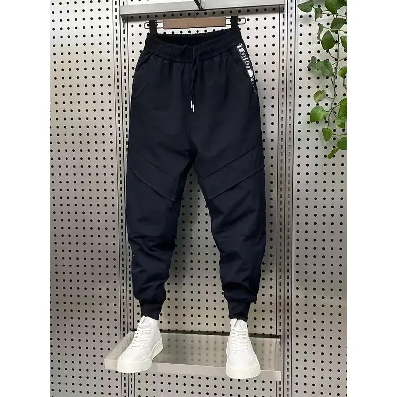 Winter down cotton thickened cargo pants men\'s trend big pocket wearing cotton pants thermal pants Male Trousers 2023 winter