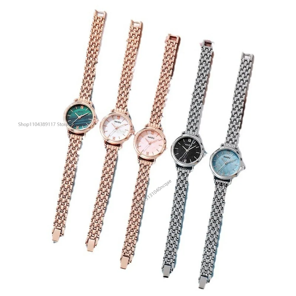 Модные женские часы из розового золота, роскошные женские часы из нержавеющей стали с маленьким циферблатом, элегантный женский кварцевый браслет, наручные часы Reloj