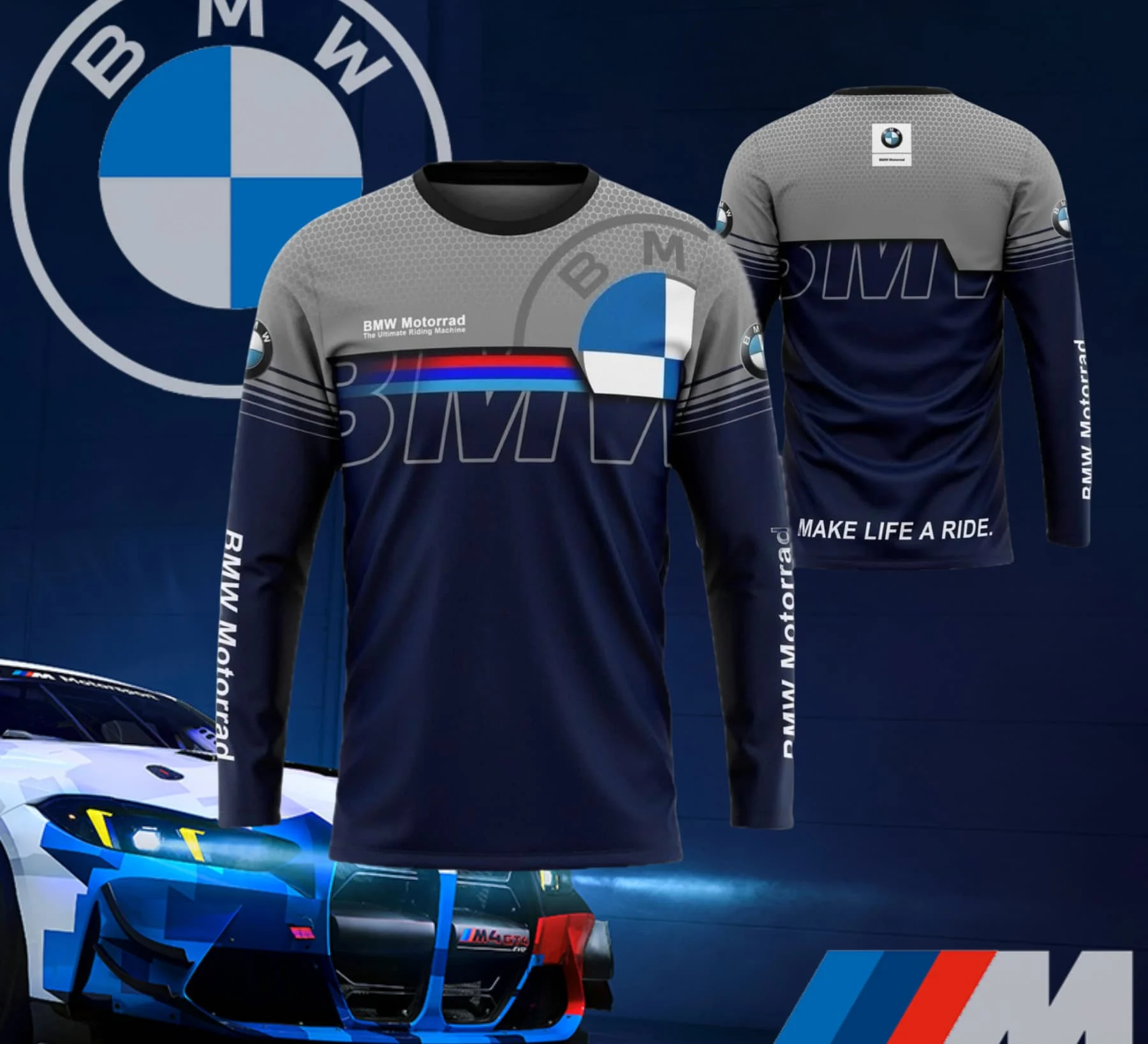 

BMW Men's Quick-drying Long-sleeved 2025 New Classic Luxury Car Sports Brand T-shirt Comfortable Casual Off-road Motorcycle Top