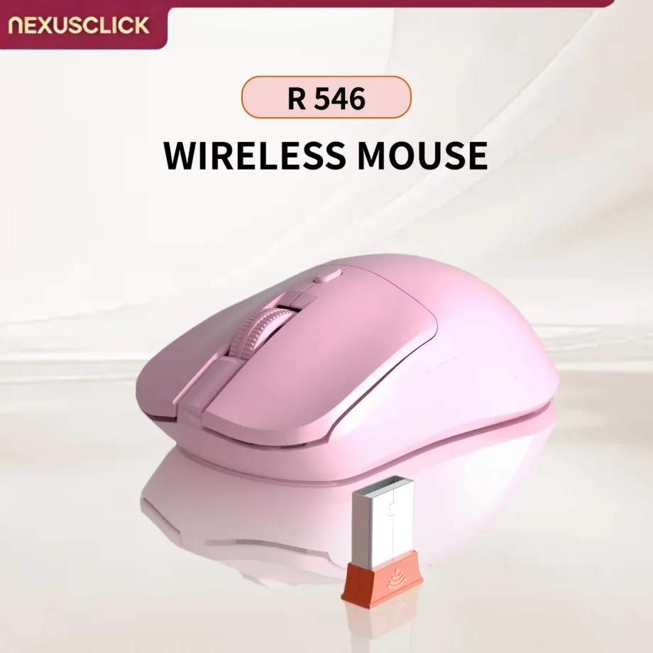 NexusClick 55g Light Portable 2.4G Wireless Office Mouse Silent Buttons 3 Adjustable DPI Power Saving Durable Plug and Play Mice