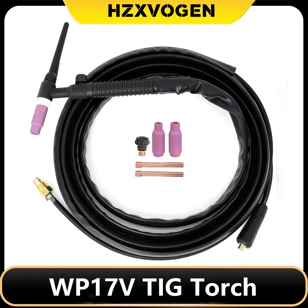 HZXVOGEN 4M WP17V TIG Torch Welding Soldering Accessories Tig welding Gun For Welder Machine With Gas Connector Quick Plug