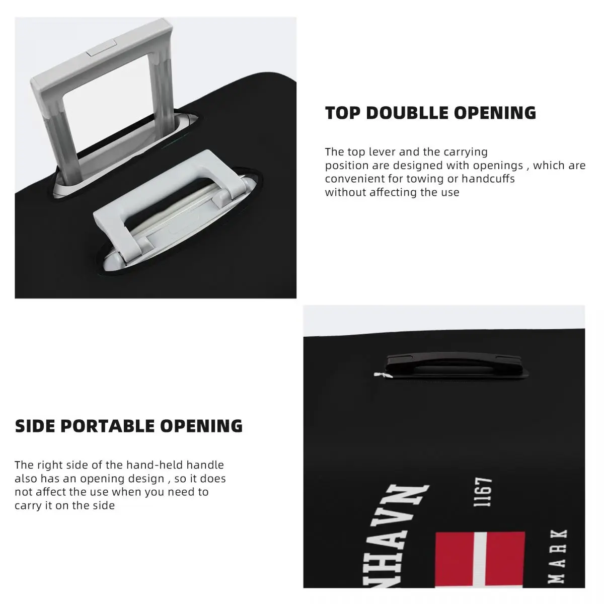 علم مخصص لدنمارك غطاء الأمتعة مرونة الدنماركية فخر الوطنية حقيبة سفر أغطية حماية دعوى لمدة 18-32 بوصة