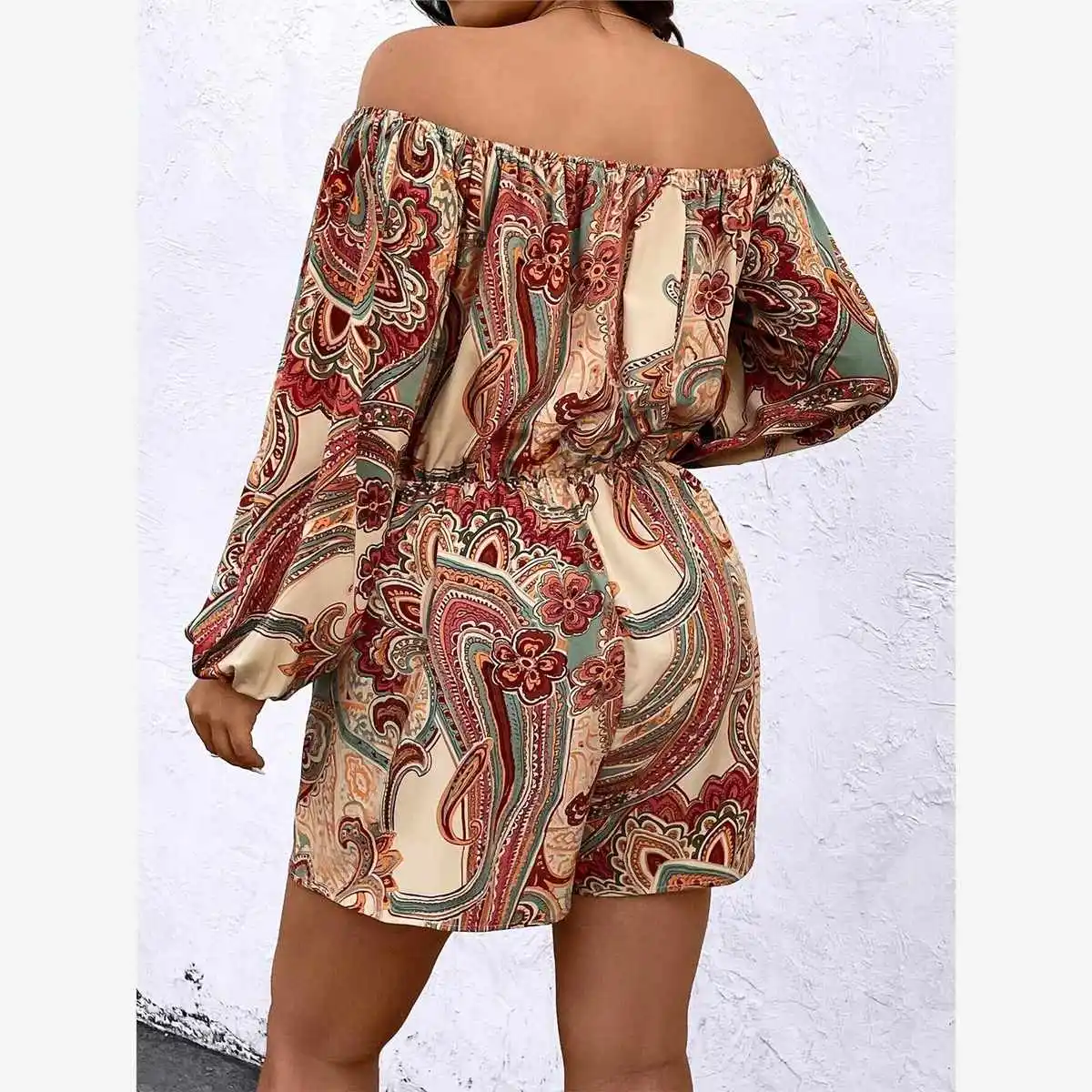 

plus Size Summer Women's Jumpsuits Lady Print Casual Pants High Waist orts Cotton Blend Fabric Street Sle Belt Included