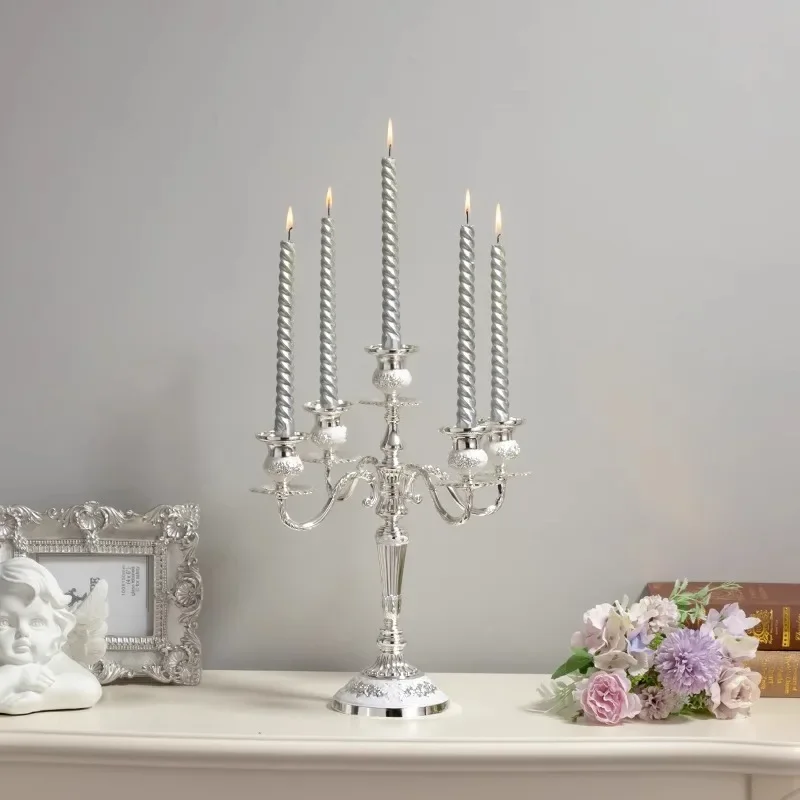 European-style Metal Candle Holder Five Candlesticks Dinner Table Decoration Accessories Wedding Candlestick Home Decoration