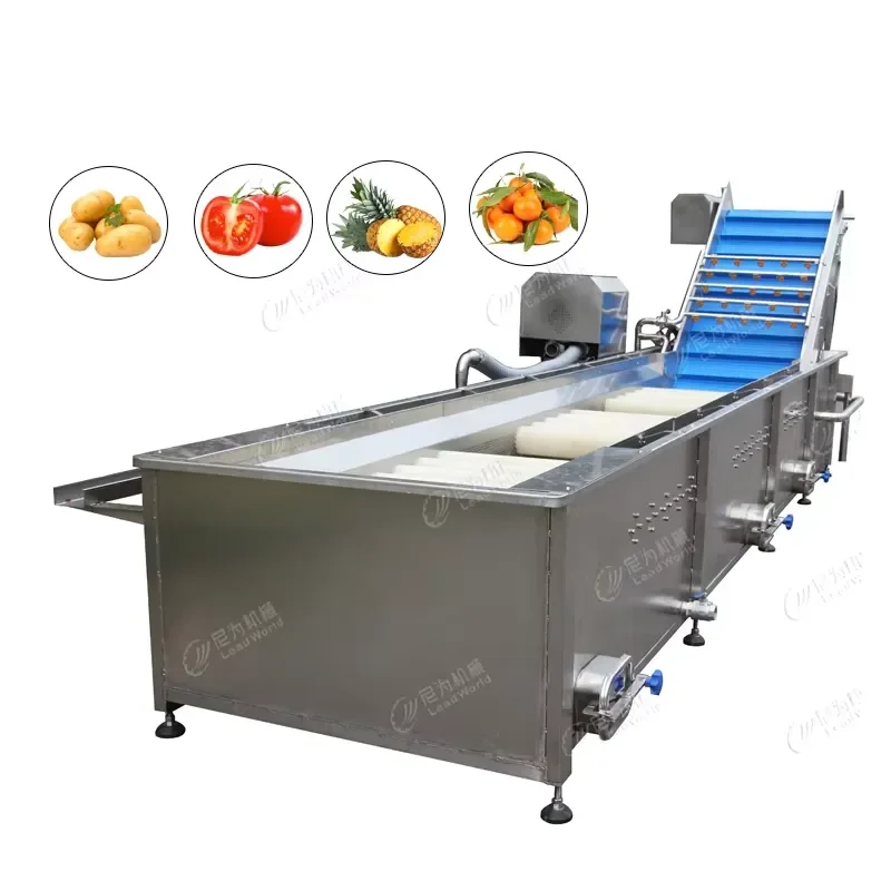2026 CE LWT Industrial Bubble Washing Machine for Potato Carrot Vegetable Pineapple Fruit Cleaning Core Components PLC Gear