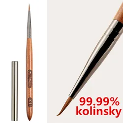 1Pc Sandalwood Handle Kolinsky Hair Nail Acrylic Brush UV Gel Carving Pen Brush Liquid Powder DIY Nail Drawing Nail Art Bruses