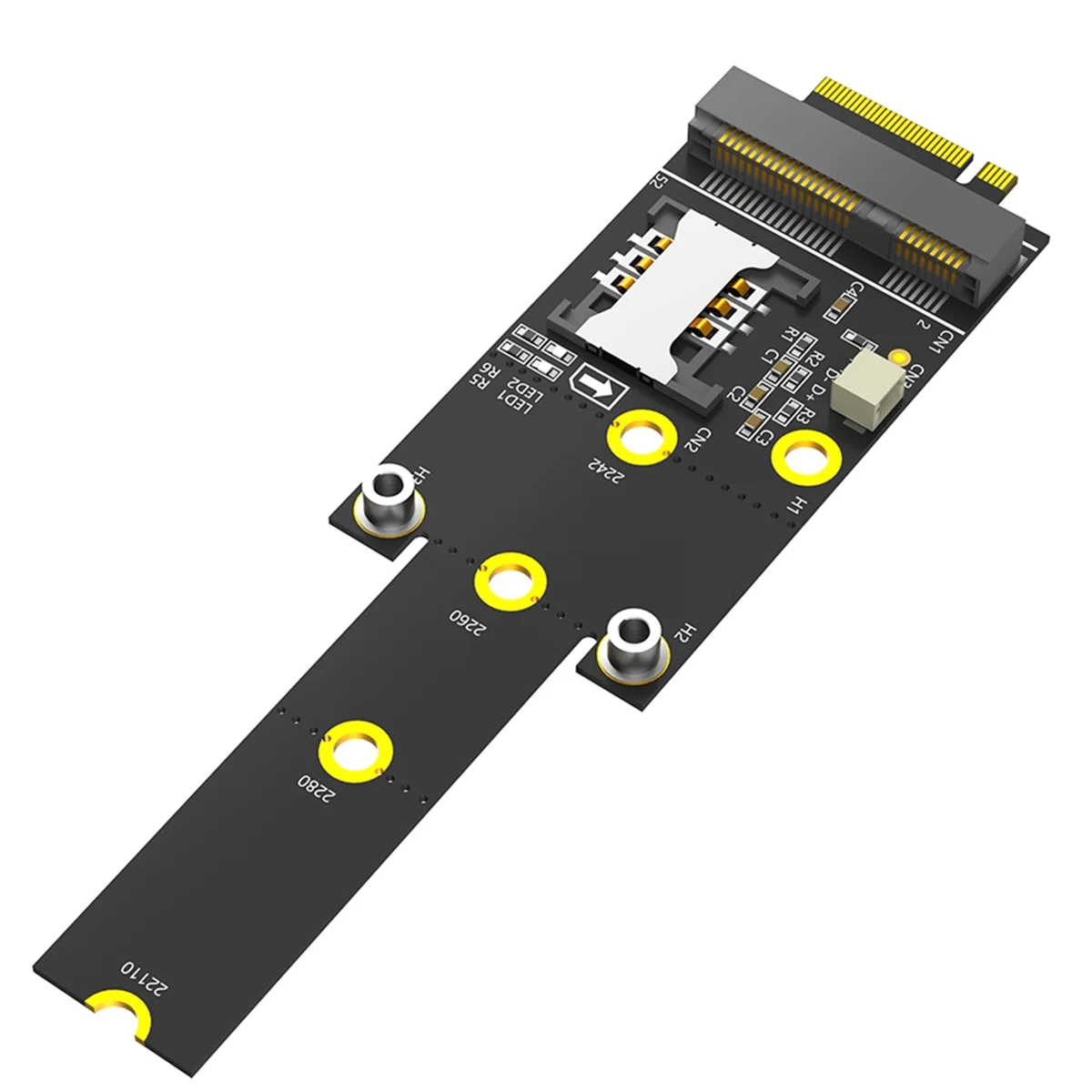 Adaptador Mini PCI-E a M.2(NGFF) Key M con ranura para tarjeta SIM para módulo WiFi/WWAN/LTE